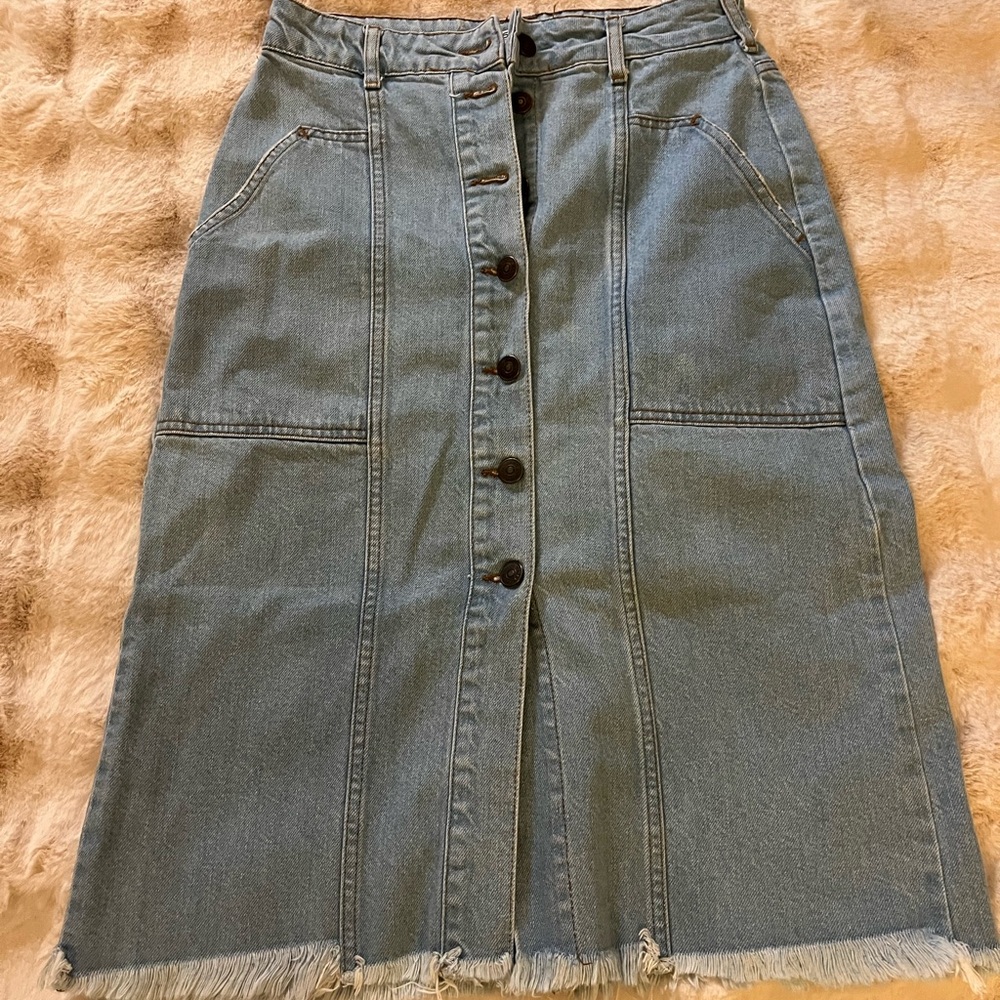 Zara Blue Denim Pencil Skirt